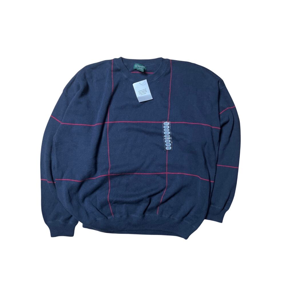 NWT Dockers Recode Blue/Red Stripes Men Crewneck Size 2XL